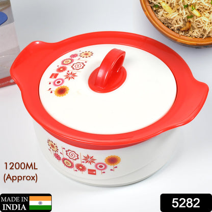 5282 Steel Hot & Cold Casserole, 1200 ml, | PU Insulated | BPA free |  Food Grade | Easy to Carry | Easy to Store | Ideal For Chapatti | Roti | Casserole For Home & Kitchen Use DeoDap