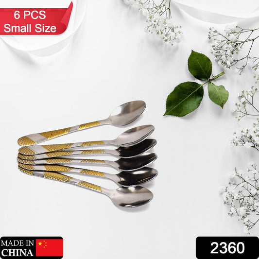 2360 Stainless Steel Spoons Set of 6pc Small Spoons. Tiny Spoons for Coffee, Tea, Sugar, & Spices. DeoDap