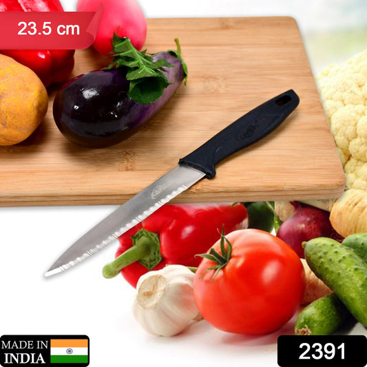 2391 Stainless Steel knife and Kitchen Knife with Black Grip Handle (23.5 Cm ) DeoDap