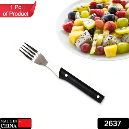 2637 Stainless steel fork with comfortable grip dining fork (1pc) DeoDap