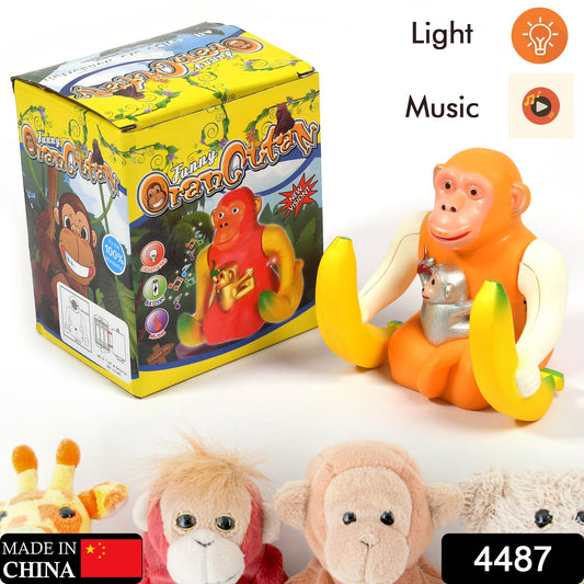 4487 Funny Banana Monkey Musical Light Jumping Skipping Funny Gift Toy for Kids DeoDap