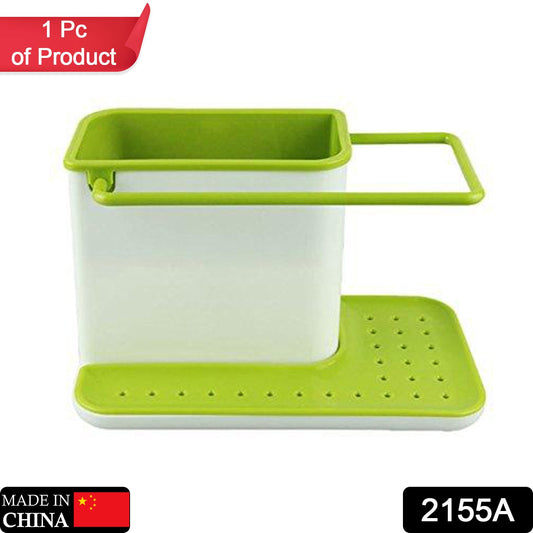 2155A Plastic 3-in-1 Stand for Kitchen Sink Organizer Dispenser for Dishwasher Liquid DeoDap