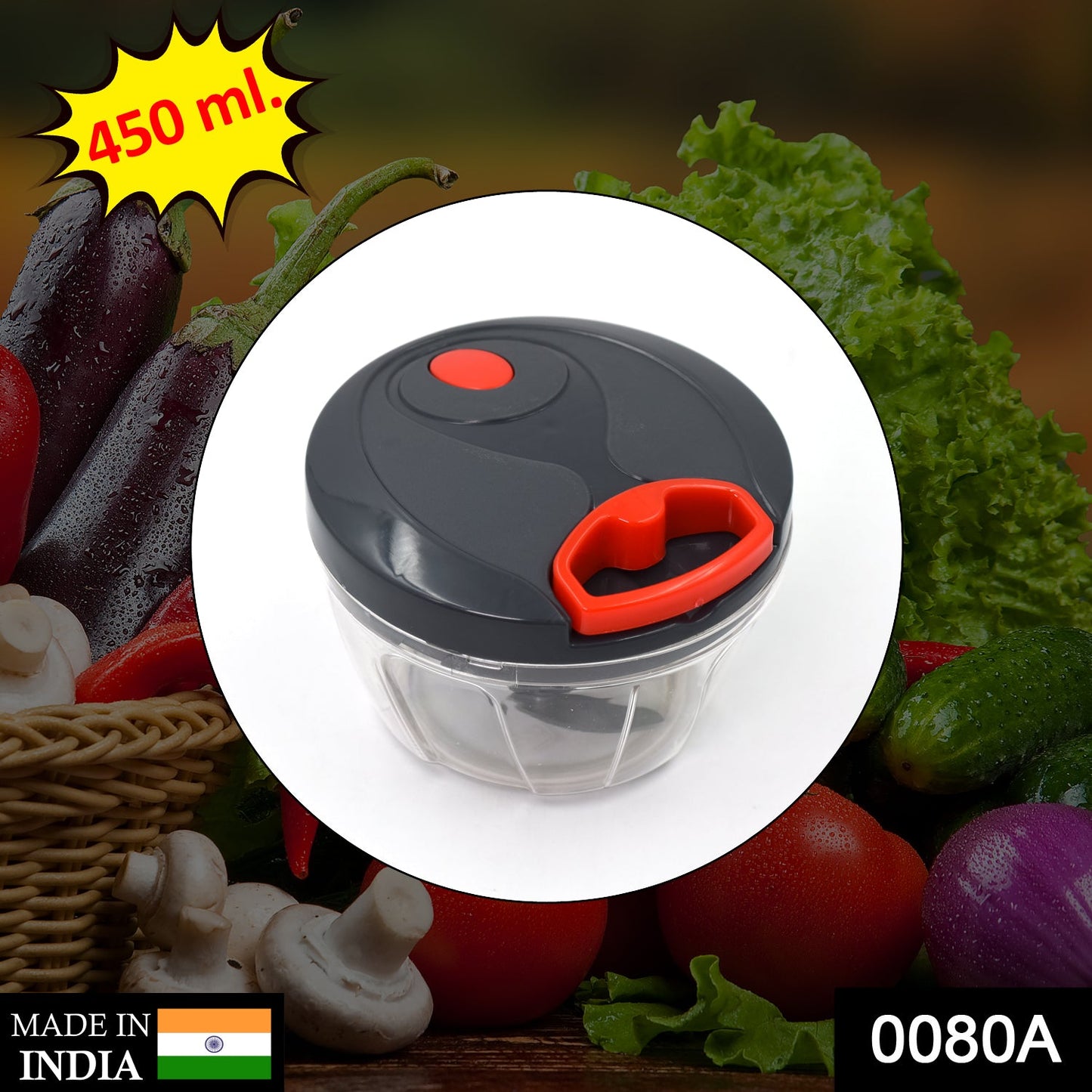 0080 A Atm Chopper 450 ML used for chopping and cutting of various fruits and vegetables in all kinds f household kitchen purposes and all. DeoDap