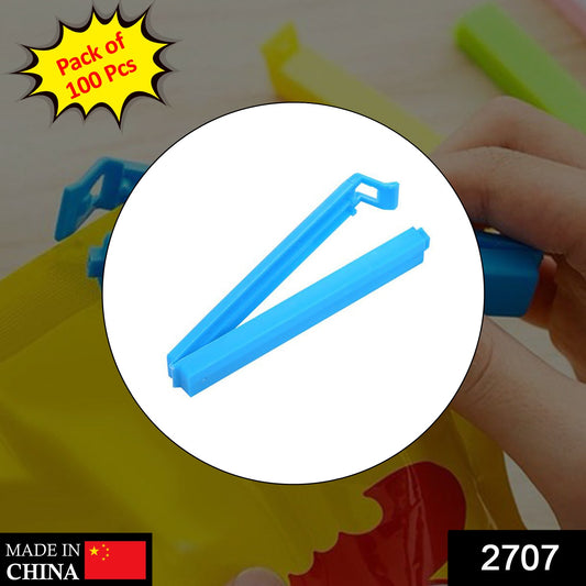 2707 100 Pc Food Sealing Clip used in all kinds of household and official kitchen places for sealing and covering packed food stuff and items. DeoDap