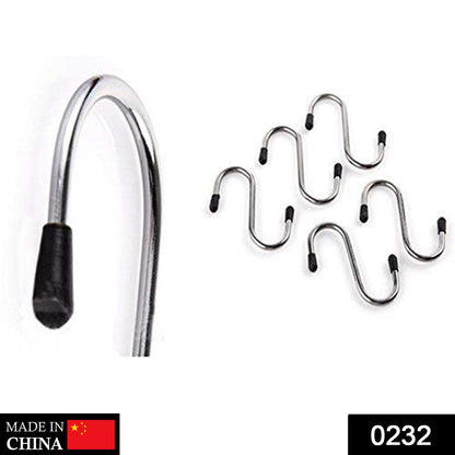 0232 Heavy Duty S-Shaped Stainless Steel Hanging Hooks - 5 pcs DeoDap