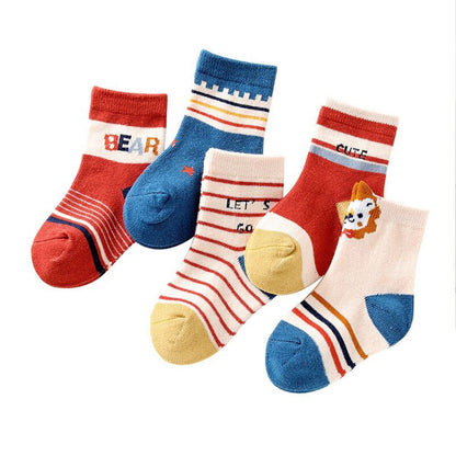 7303 Socks Breathable Thickened Classic Simple Soft Skin Friendly For Kids DeoDap