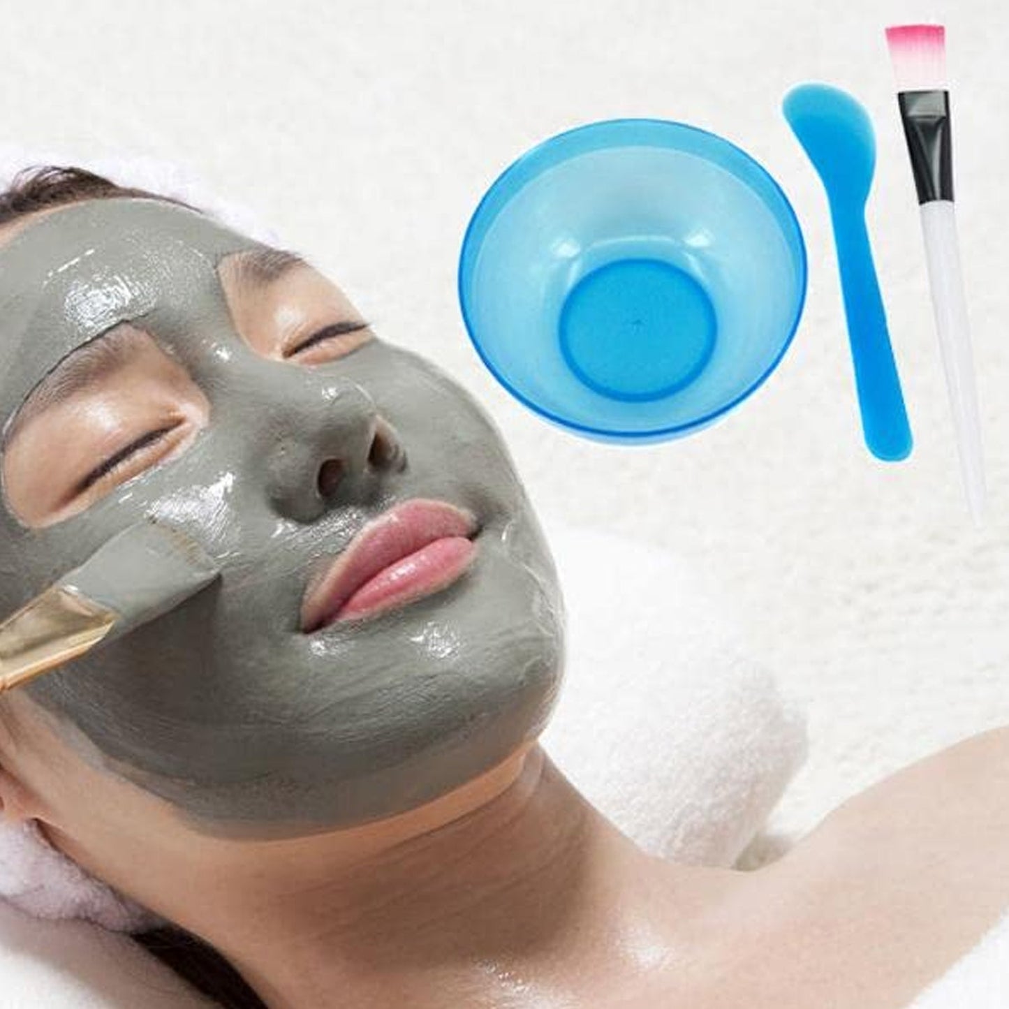 1262 Facial Mask Bowl Set For Girls Use ( 6 pcs Set ) DeoDap