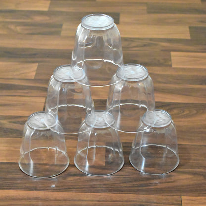 8125 Ganesh Lily glass Break Resistant plastic set of 6Pcs (300 Ml) DeoDap