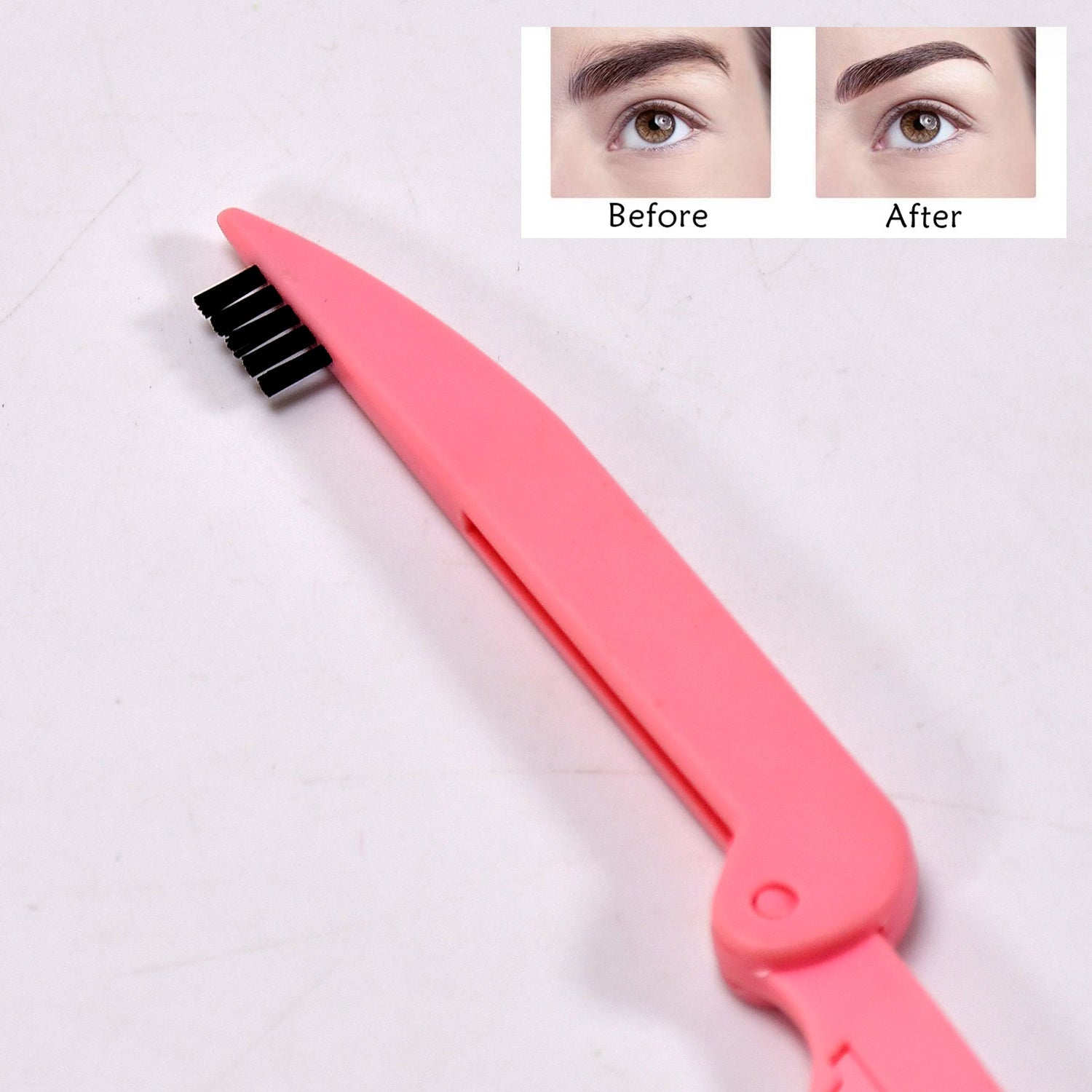 6648 3 in 1 Foldable Eyebrow Brush and Lash Comb,Double Ended Brow Brush Makeup Brush DeoDap