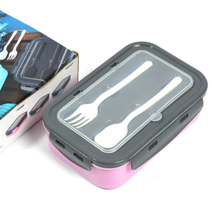 2809b LUNCH BOX 3 COMPARTMENT PLASTIC LINER LUNCH CONTAINER, PORTABLE TABLEWARE SET FOR OFFICE , SCHOOL & HOME USE DeoDap