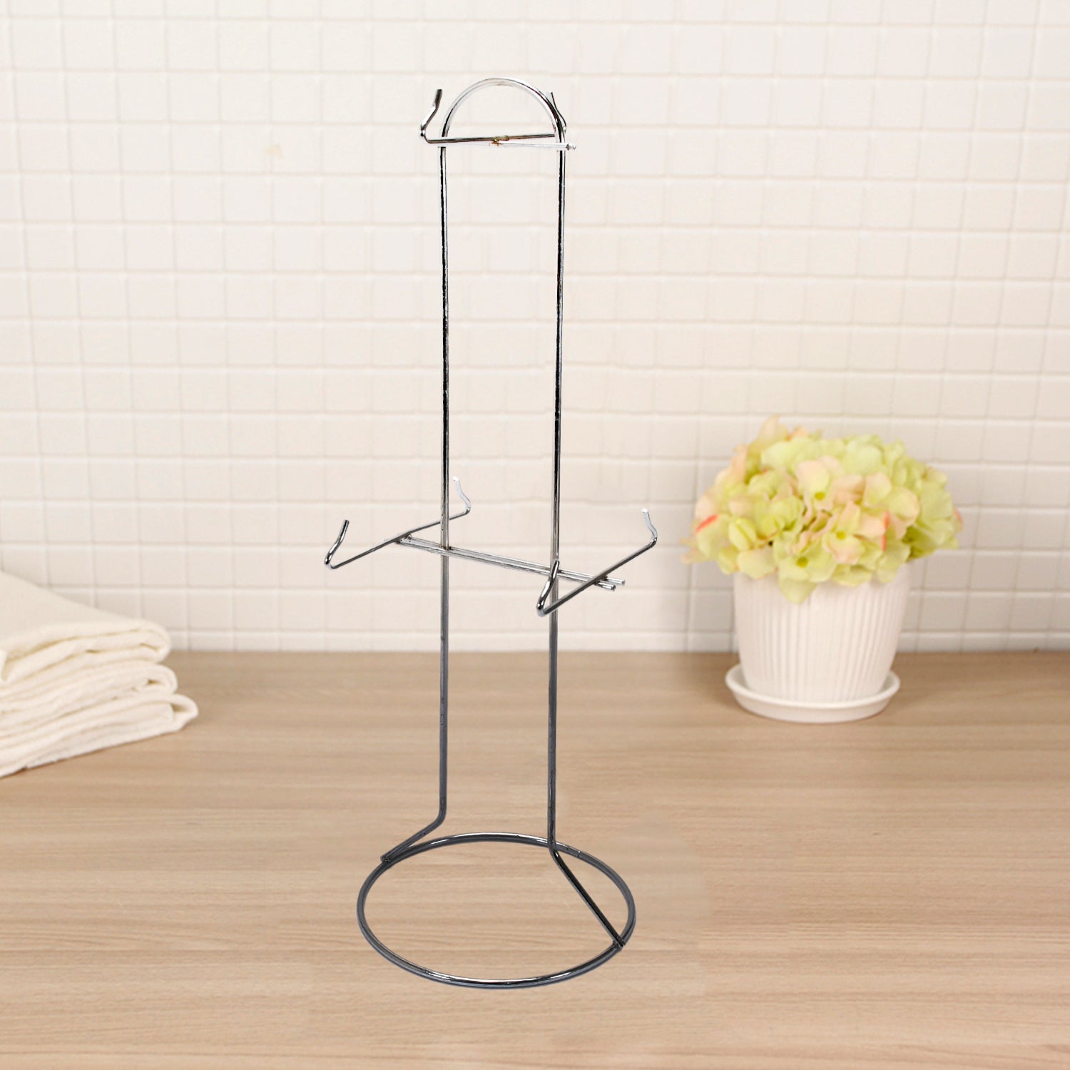 5251 Stainless Steel Kitchen Size Cup Stand Steel Cup Stand  with 6 Hooks for Cups DeoDap