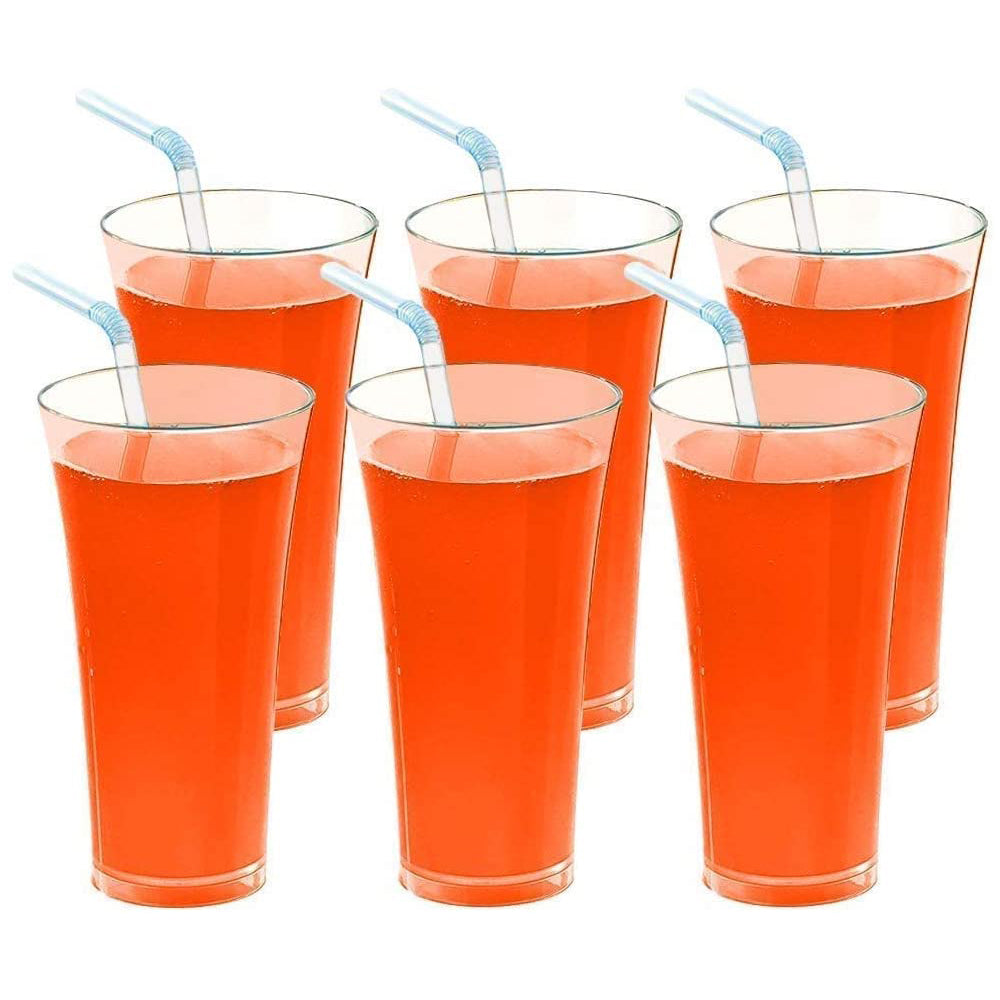 0630 Stylish look Plastic Juicy Glass, Transparent Glasses Set 300ml (6pcs) DeoDap