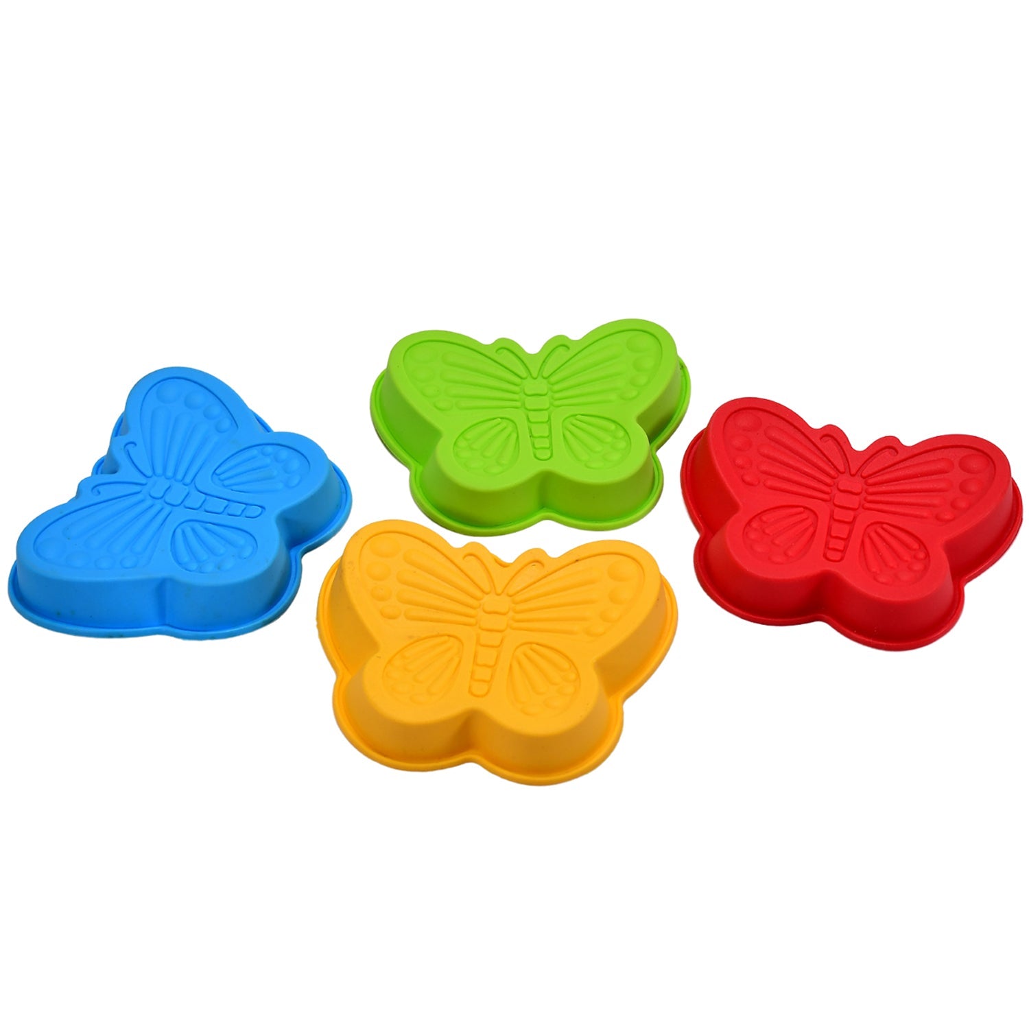 2679 Butterfly Shape Cake Cup Liners I Silicone Baking Cups I Muffin Cupcake Cases I Microwave or Oven Tray Safe I Molds for Handmade Soap, Biscuit, Chocolate, Muffins, Jelly – Pack of 4 DeoDap