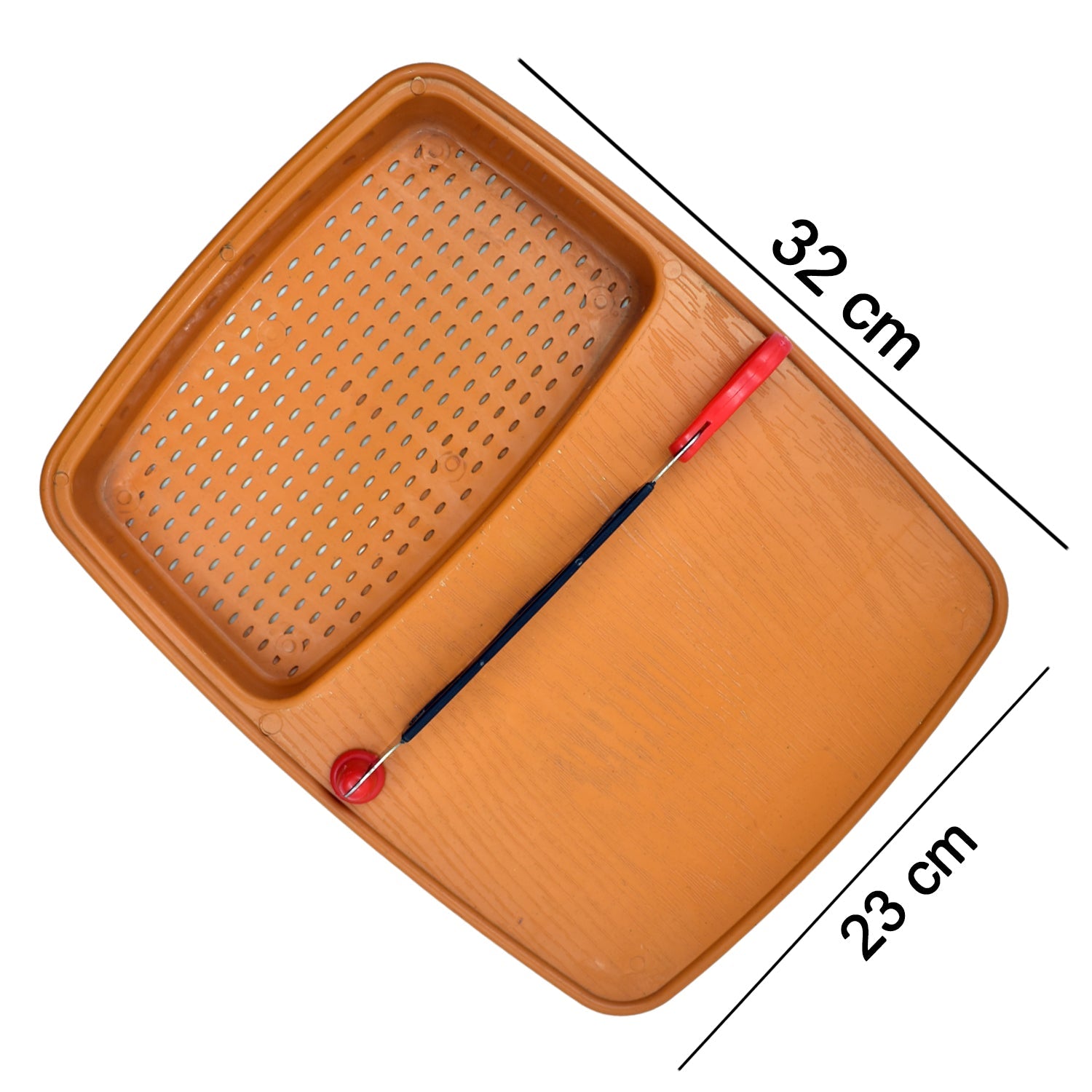 2103 Thick Plastic Kitchen Chopping Cutting Slicing Tray with Holder DeoDap