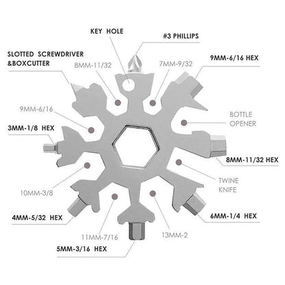 1787 Snowflake Multi-Tool Stainless Steel Snowflake Bottle Opener DeoDap