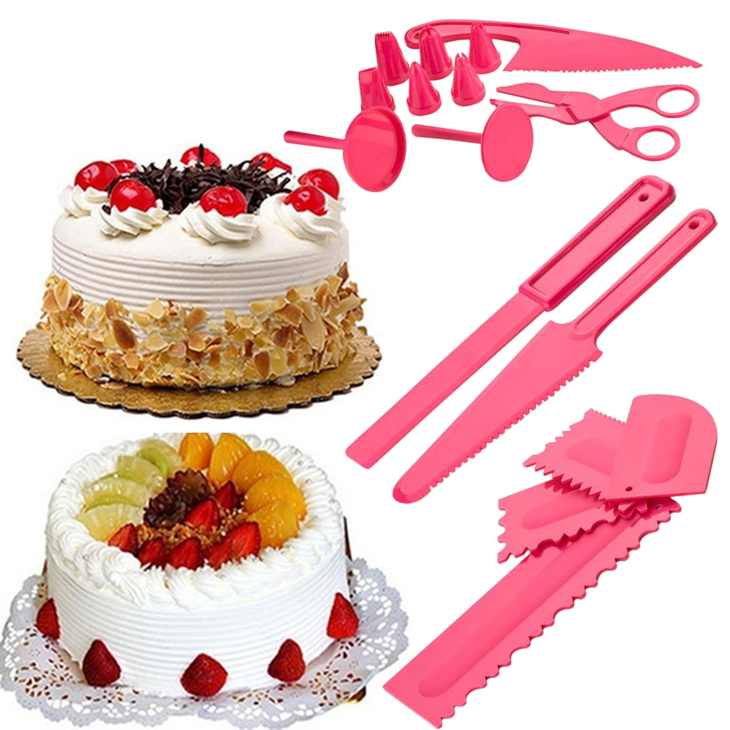 2471 Plastic 16 Patterns Fondant Cake Decor Flower Sugar Craft Modelling Tools DeoDap