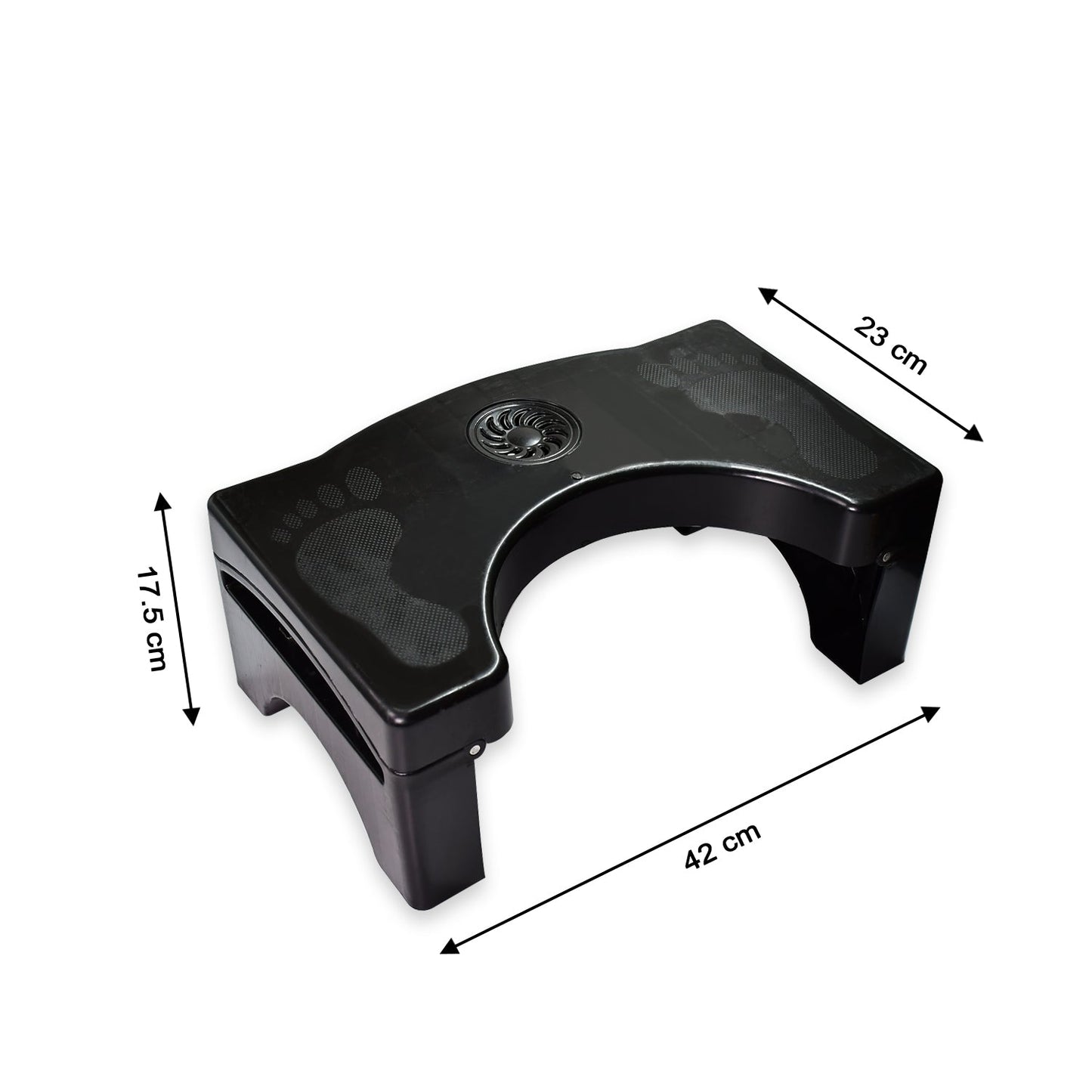 6024 Plastic Non-Slip Folding Toilet Squat Stool - Black Color DeoDap