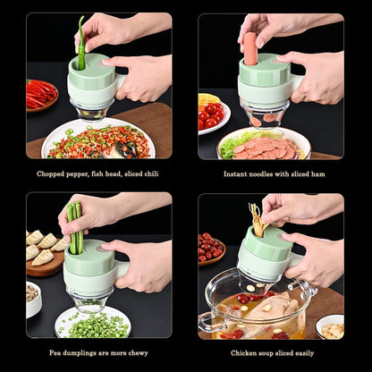 0142A  4 IN 1 ELECTRIC HANDHELD COOKING HAMMER VEGETABLE CUTTER SET ELECTRIC FOOD CHOPPER MULTIFUNCTION VEGETABLE FRUIT SLICER DeoDap