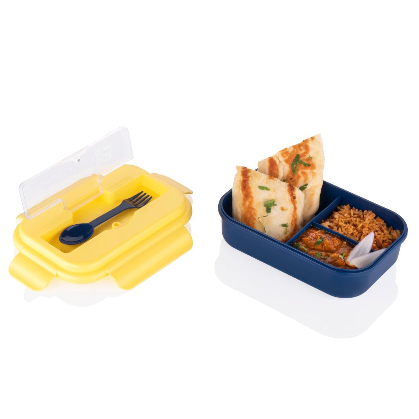 2809V LUNCH BOX 3 COMPARTMENT PLASTIC LINER LUNCH CONTAINER, PORTABLE TABLEWARE SET FOR OFFICE , SCHOOL & HOME USE DeoDap