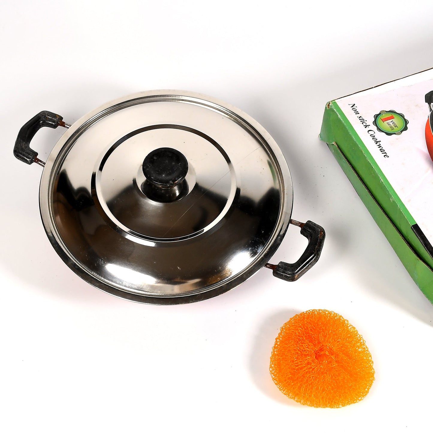 7135 Nonstick Kadhai With Lid Deep Frying Pan, Kadhai with Lid for Cooking, Biryani Pot DeoDap