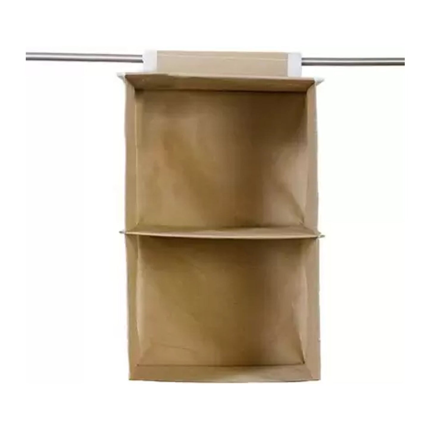 6744 Fabric Hanging 2-Shelf Closet Cloth Organizer DeoDap