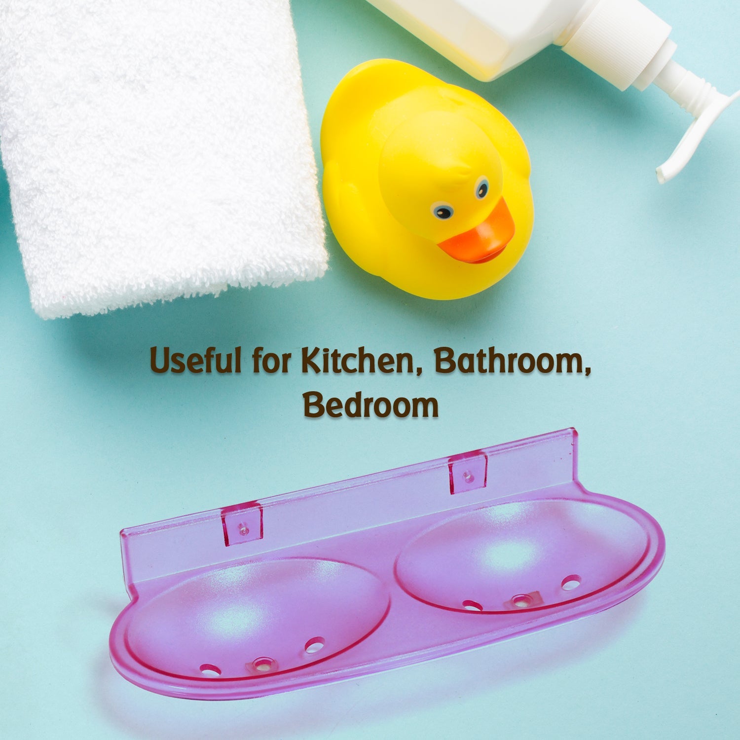 7646  round Shape Clear Soap Dish Holder for Bathroom and Kitchen DeoDap