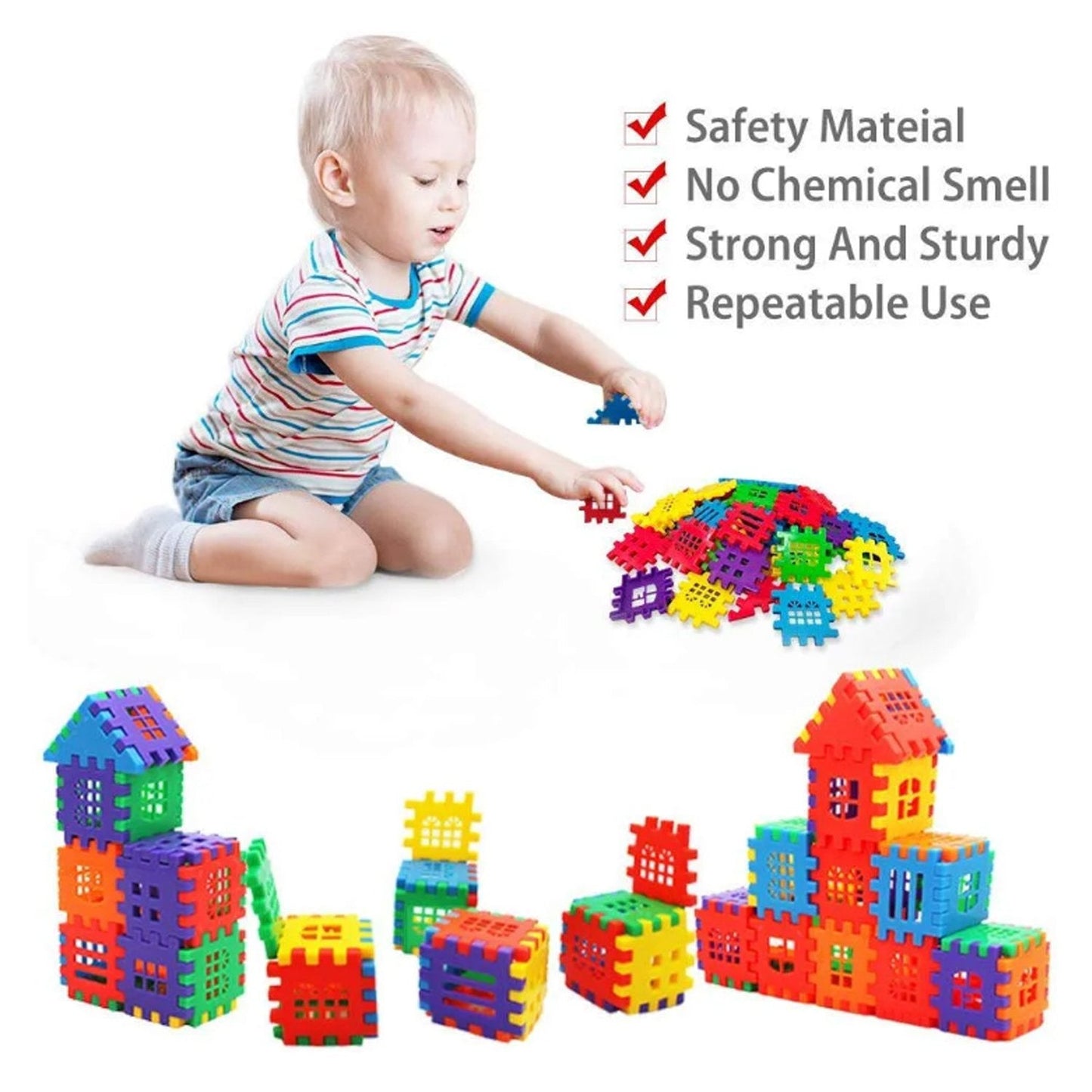 3910 72 Pc House Blocks Toy used in all kinds of household and official places specially for kids and children for their playing and enjoying purposes. DeoDap