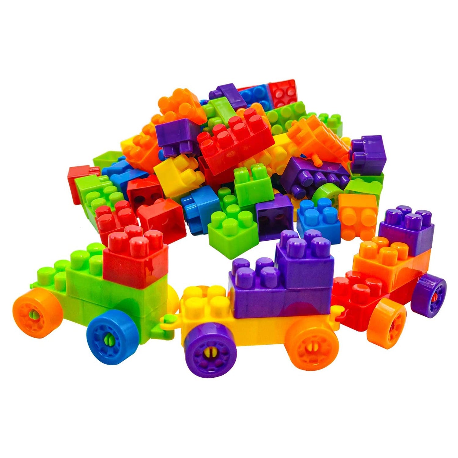 8094 Blocks Set for Kids, Play Fun and Learning Blocks for Kids Games for Children Block Game Puzzles Set Boys, Children (Multicolor, 60 Bricks Blocks) DeoDap