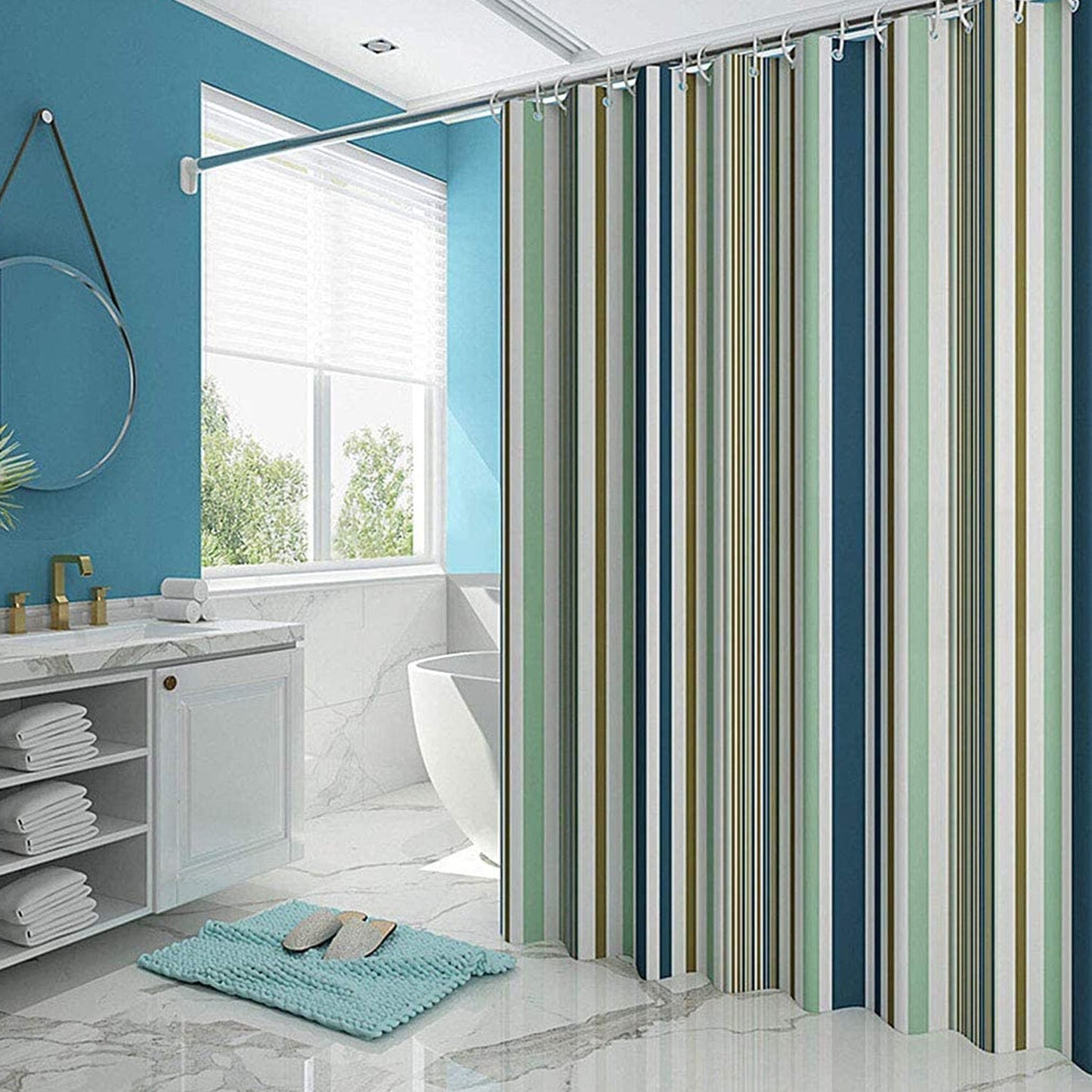 6730 Bright Vertical Stripes in The Shower Curtain (150x200cm) DeoDap