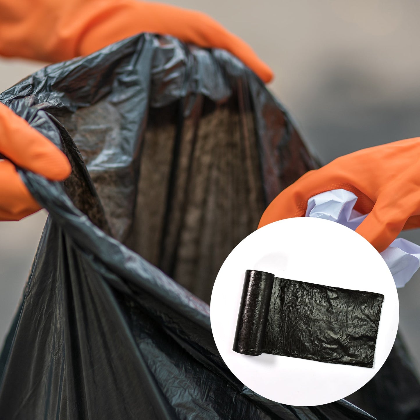 9257 1Roll Black Garbage Bags/Dustbin Bags/Trash Bags DeoDap