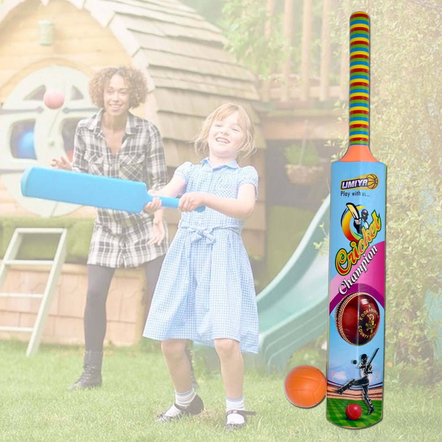 8001 Plastic Cricket Bat and Ball Toy for Kids, Bat Ball Set for Boys and Girls DeoDap