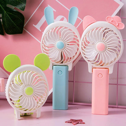 4765 Mini Cartoon Style Fan used in all kinds of places including household and many more for producing fresh air purposes. DeoDap