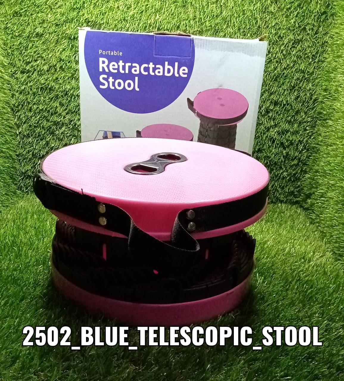 2502 Foldable Height Adjusting Stool Space Saving Telescopic Stool DeoDap