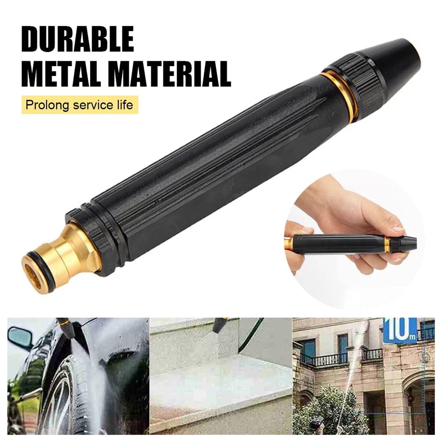 9090  High Pressure Water Gun Nozzle Car Wash Water Gun Nozzle Alloy Garden Nozzle Spray Gun DeoDap