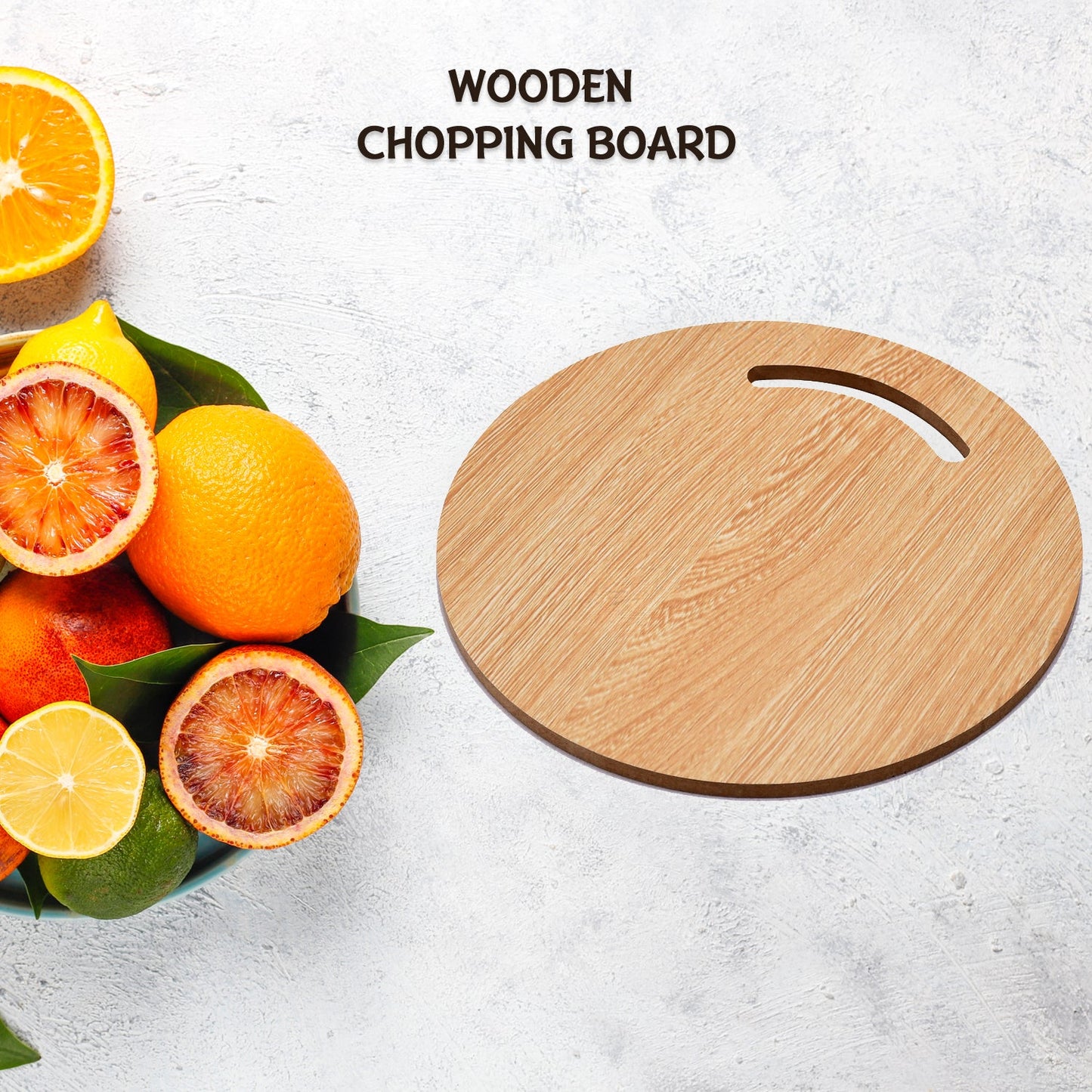 7123 Wooden Round Chopping Board  For Chopping Fruit & Vegetable DeoDap