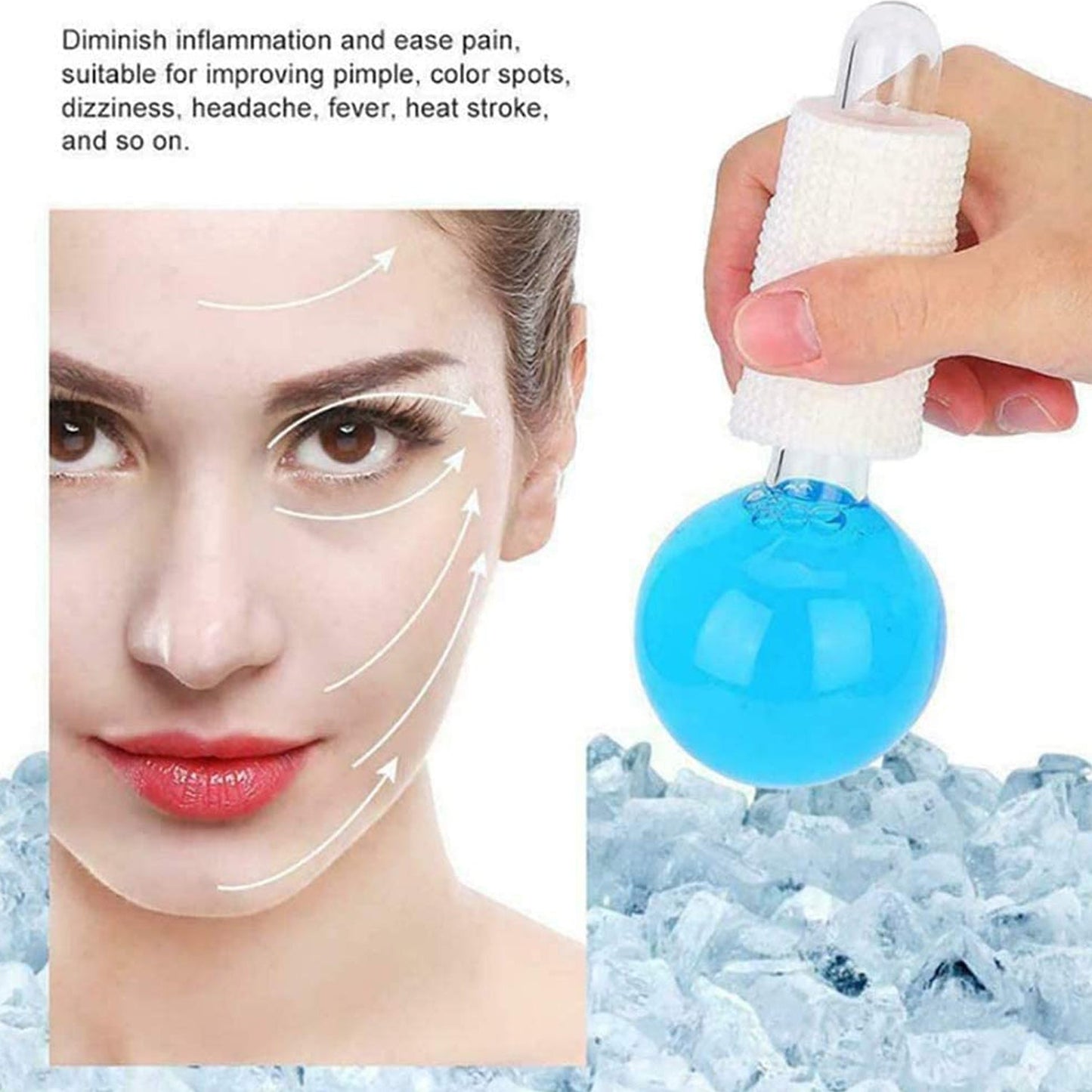 6200 Facial Massage Ice Ball Face Massager Ball Ice Face Roller Crystal Eyes Massager DeoDap