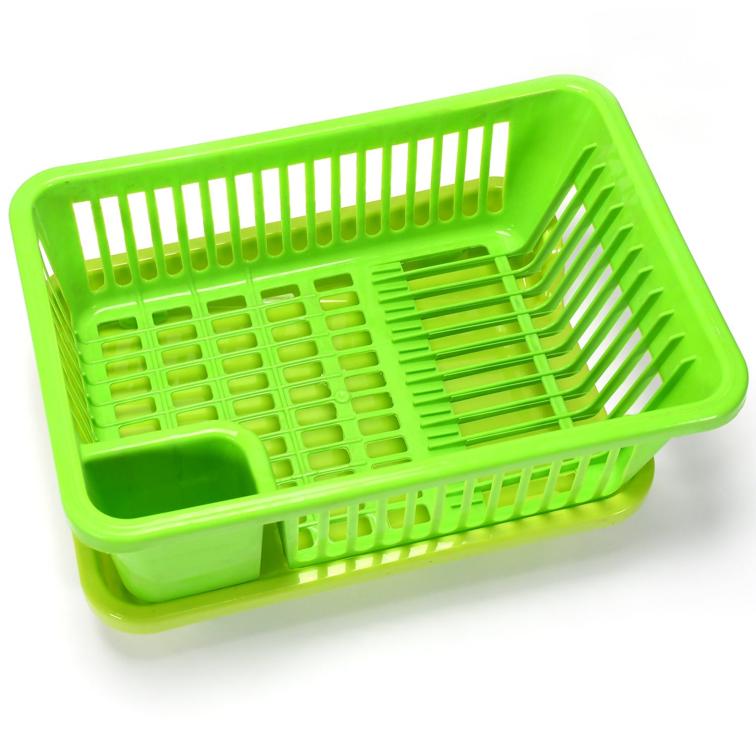 1134 Durable Plastic Large Sink Set Dish Rack Drainer with Removable Tray for Kitchen DeoDap