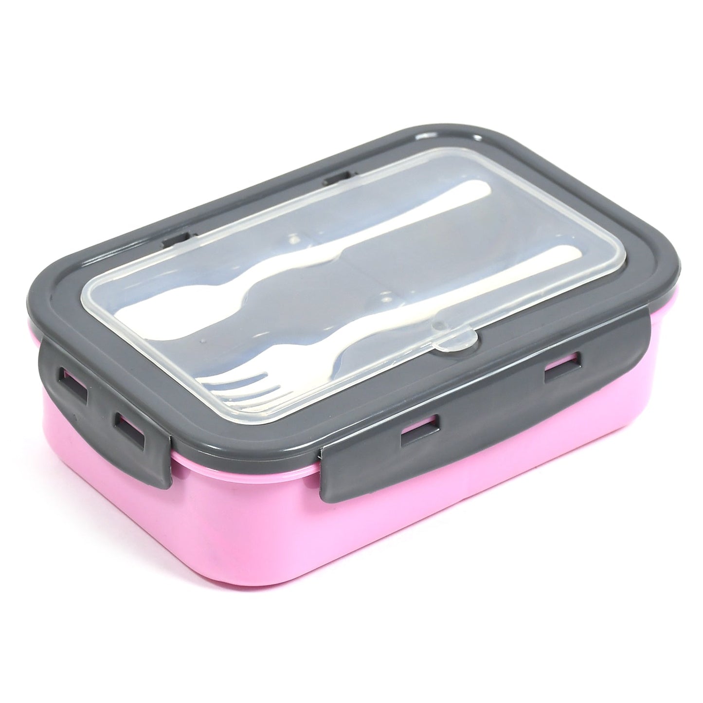 2809b LUNCH BOX 3 COMPARTMENT PLASTIC LINER LUNCH CONTAINER, PORTABLE TABLEWARE SET FOR OFFICE , SCHOOL & HOME USE DeoDap