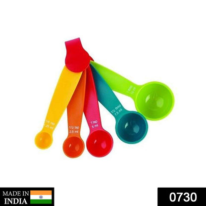 0730 Plastic Measuring Spoons - Set of 5 DeoDap