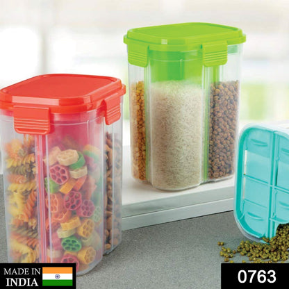 0763 Transparent 4 Section Storage Dispenser (2000 ml) DeoDap