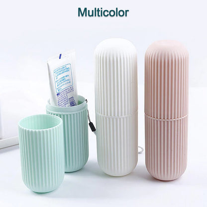 1355A Capsule Shape Travel Toothbrush Toothpaste Case Holder Portable Toothbrush Storage Plastic Toothbrush Holder (Multicolor) DeoDap