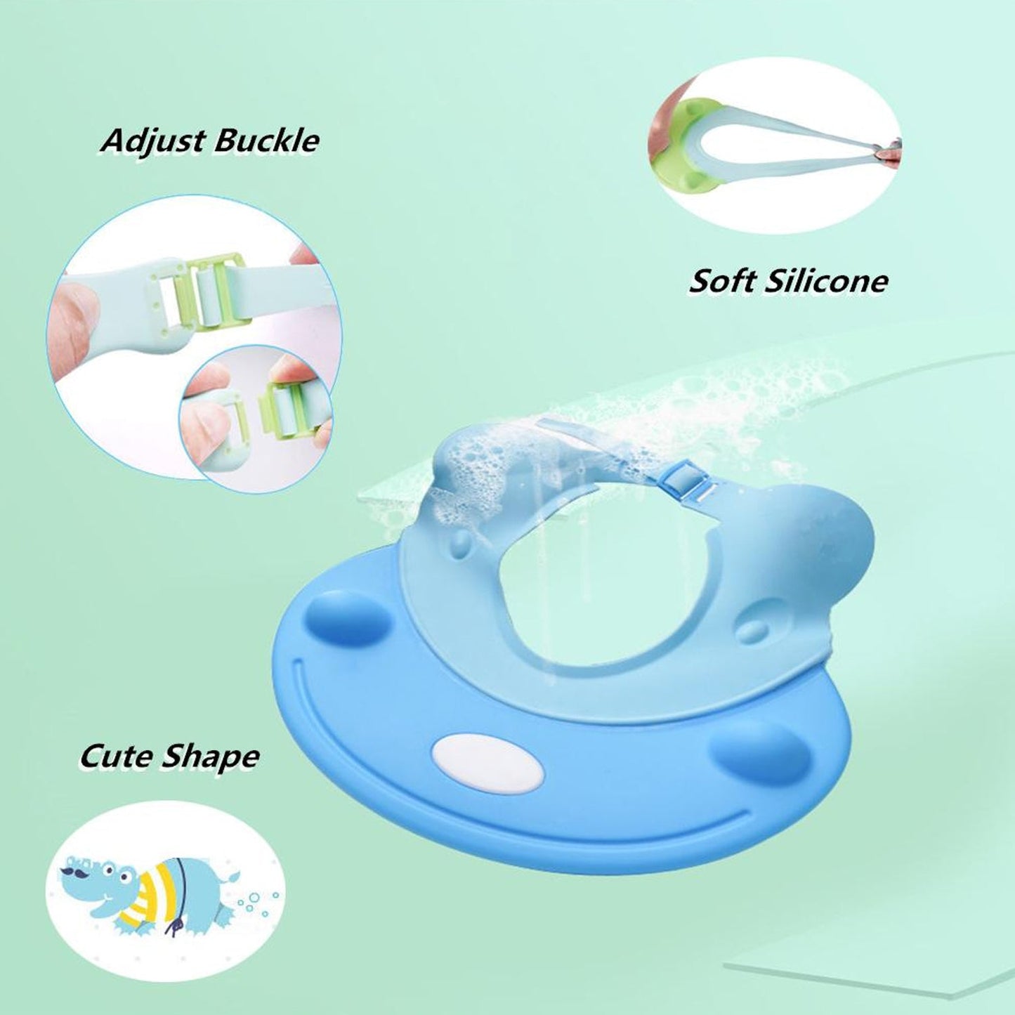 6641 Silicone Baby Shower Cap Bathing Baby Wash Hair Eye Ear Protector Hat for New Born Infants babies Baby Bath Cap Shower Protection For Eyes And Ear. DeoDap