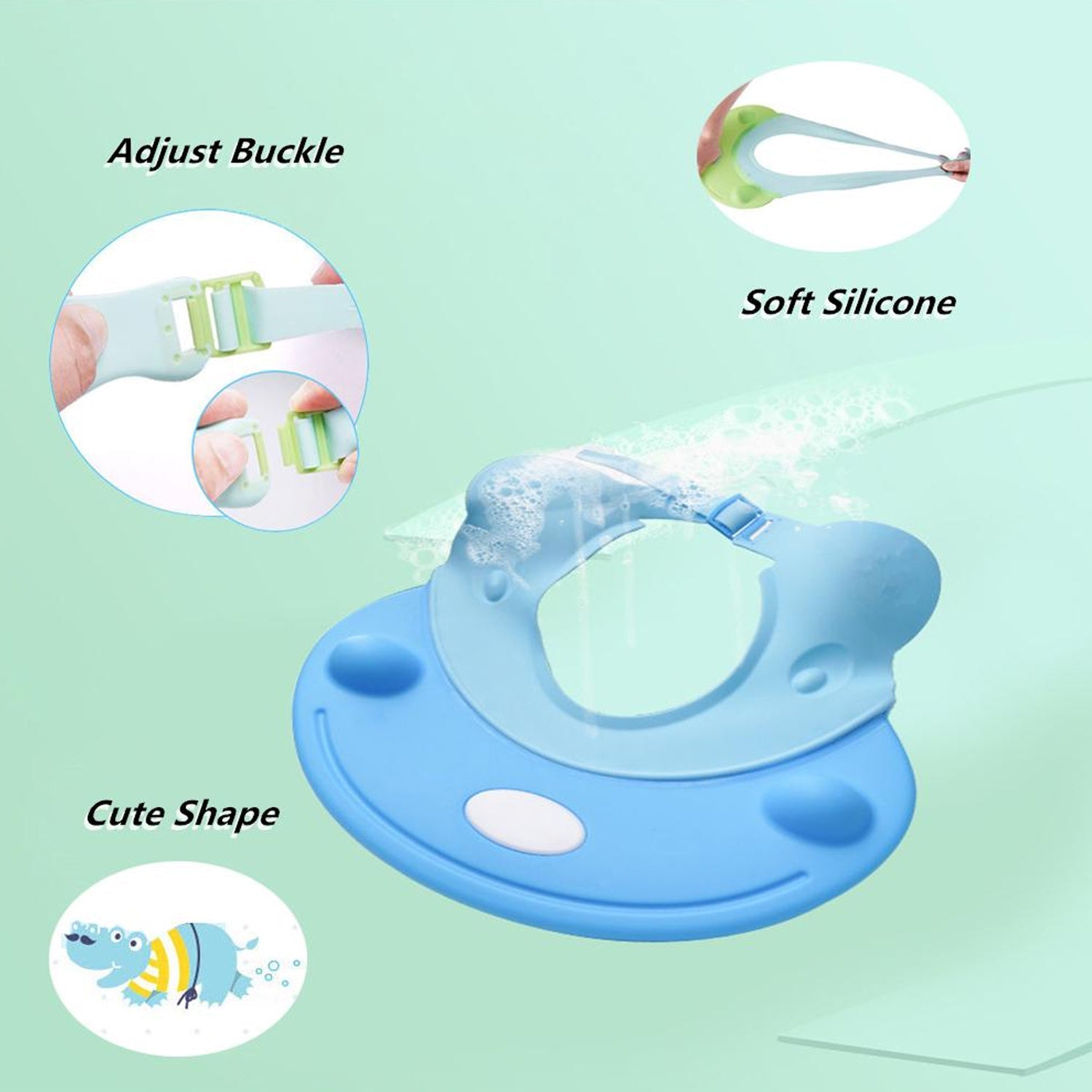 6641 Silicone Baby Shower Cap Bathing Baby Wash Hair Eye Ear Protector Hat for New Born Infants babies Baby Bath Cap Shower Protection For Eyes And Ear. DeoDap