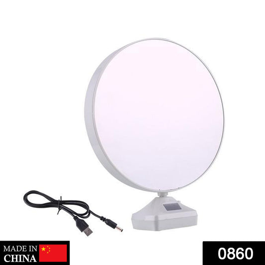 0860 Plastic 2 in 1 Mirror Come Photo Frame with Led Light DeoDap