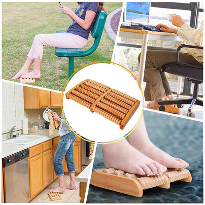 7262 Wooden Foot Massager Roller Reflexology Foot Massager for Increase Blood Circulation and Plantar Fasciitis Relieve Pain DeoDap