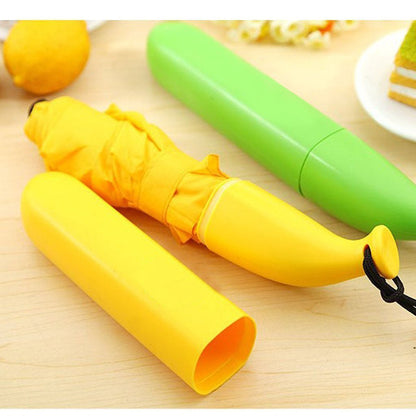 1639 Stylish Banana Shaped Mini Foldable Umbrella DeoDap