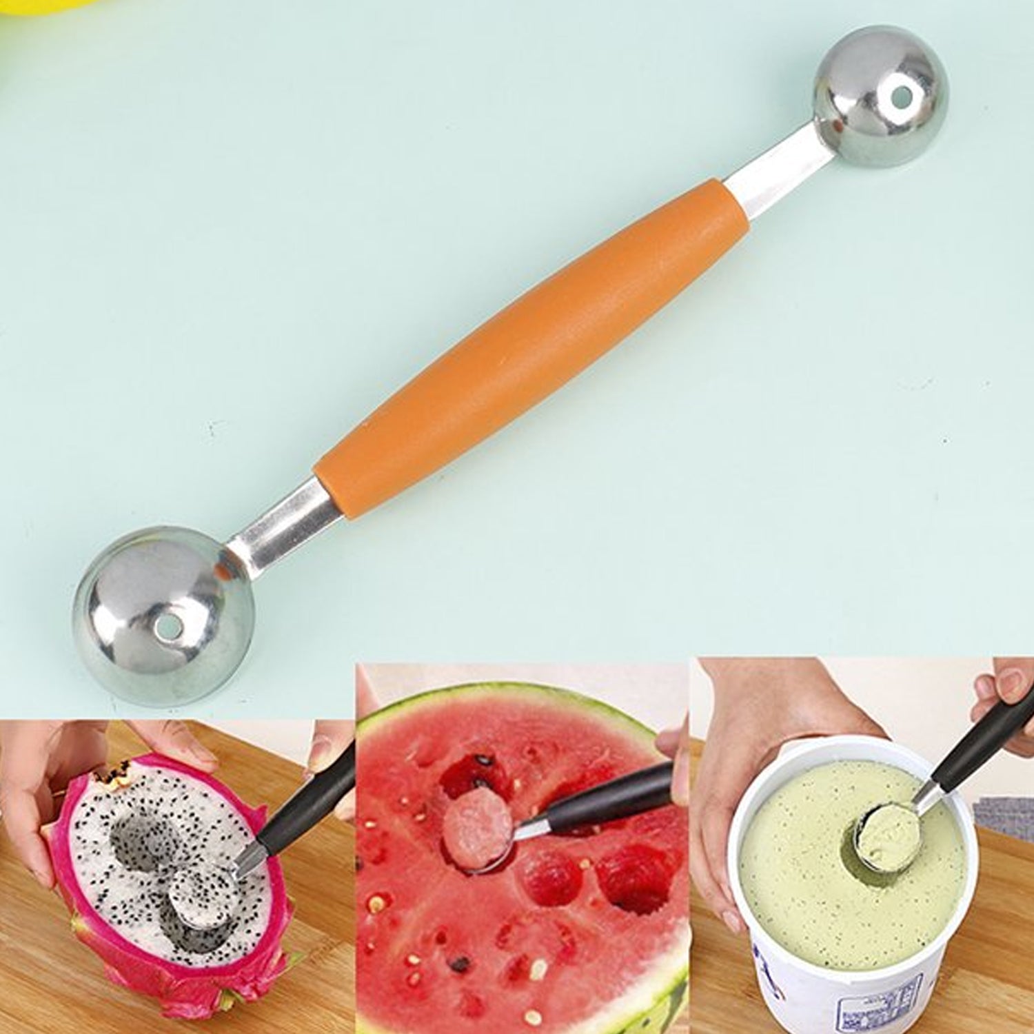 2197 Double End Melon Baller Scoop Fruit Spoon DeoDap