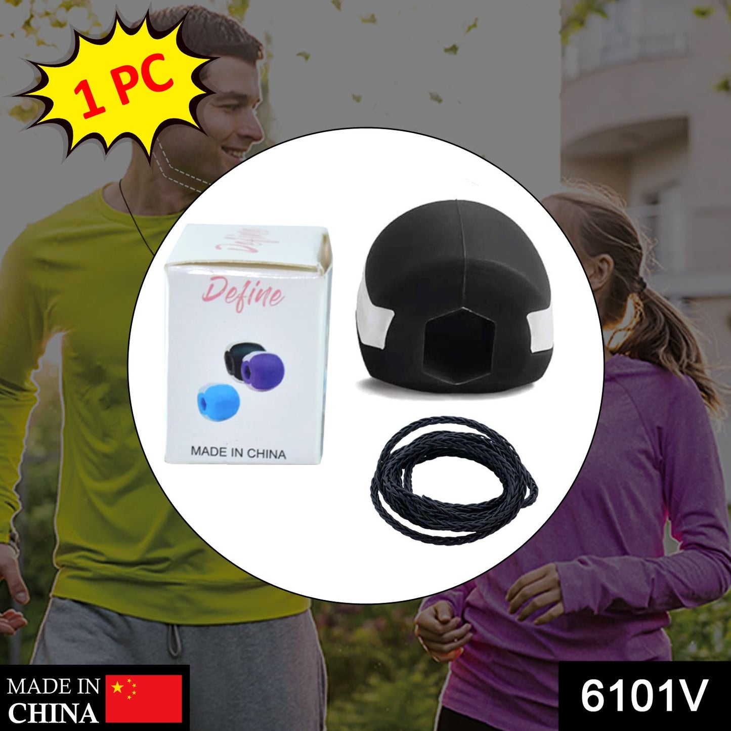 6101V Cn Blk Jaw Exerciser Used To Gain Sharp And Chiselled Jawline Easily And Fast. DeoDap