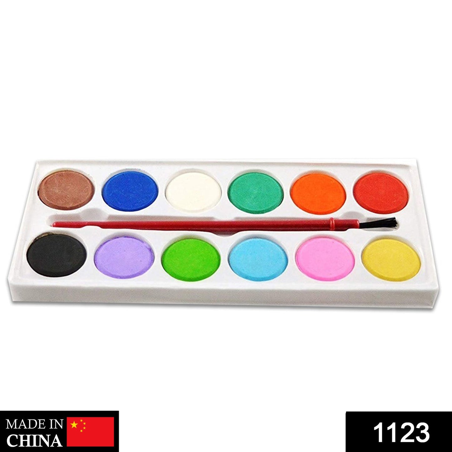 1123 Painting Water Color Kit - 12 Shades and Paint Brush (13 Pcs) DeoDap