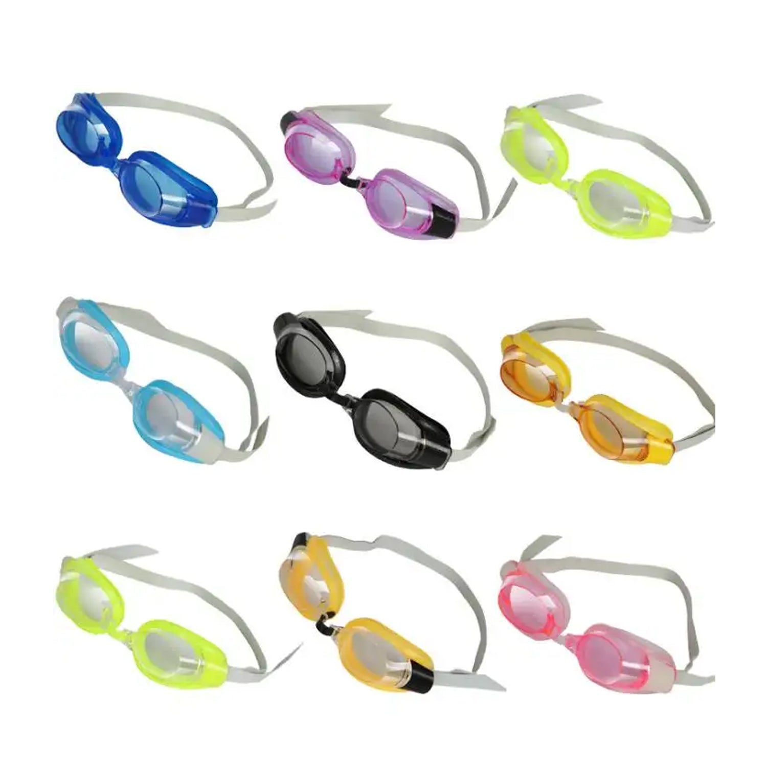 0399 Swimming Goggles  With Ear And Nose Plug Adjustable Clear Vision Anti-Fog Waterproof DeoDap